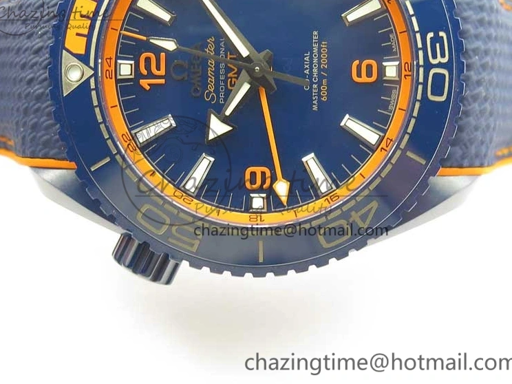 0316 Planet Ocean 45.5mm Big Blue Real Ceramic VSF 1:1 Best Edition on Blue Rubber Strap A8906 Super Clone Unique 7896